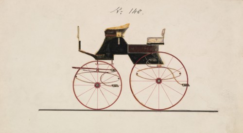 Design for 4 seat Phaeton, no top, no. 140, 1850-70.