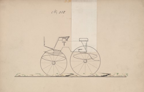 Design for 4 seat Phaeton, no top, no. 358, 1850-70.