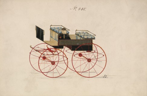 Design for 4 seat Phaeton, no top, no. 435, 1850-70.