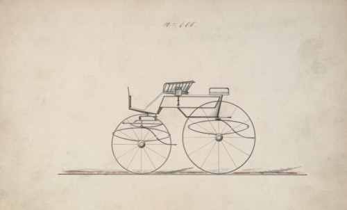 Design for 4 seat Phaeton, no top, no. 500, 1850-70.