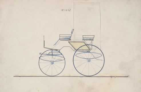 Design for 4 seat Phaeton, no top, no. 621, 1850-70.
