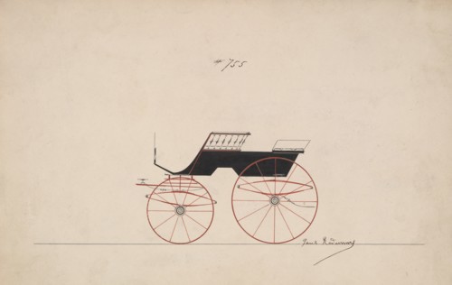 Design for 4 seat Phaeton, no top, no. 755, 1850-70.