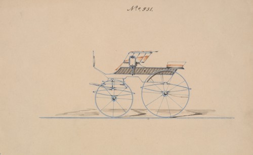 Design for 4 seat Phaeton, no top, no. 931, 1850-70.