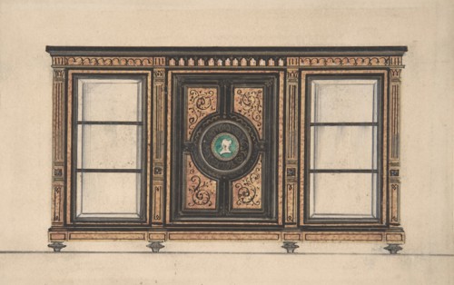 Design for a Cabinet with Portrait Rondel, 19th century.