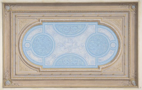 Design for a ceiling painted in filagree designs, second half 19th century.