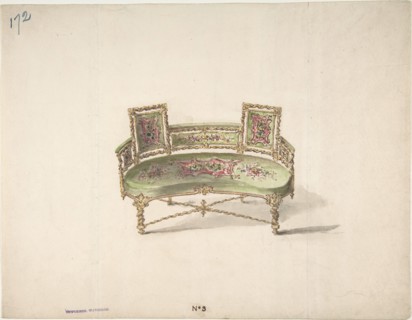 Design for a Curve-backed Settee, early 19th century.