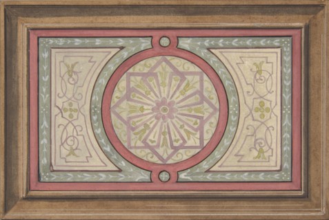 Design for a framed panel with painted decoration, 1830-97.