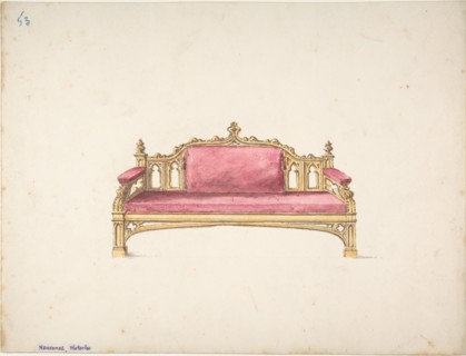 Design for a Gothic Settee, early 19th century.