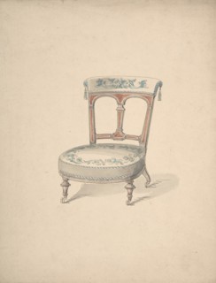 Design for a Low Chair on Casters, 1840-99.