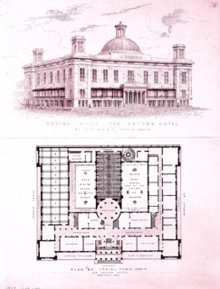 Design for Astor's Hotel, New York, 1834.