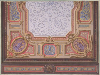 Design for Ceiling of Grand Salon, Hôtel Hope, 1867.