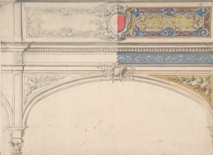 Design for Decorated Archway, Monaco Pavillion, 1878.