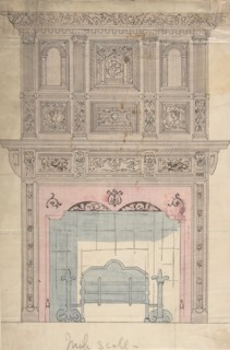 Design for Fireplace and Grate, 19th century.