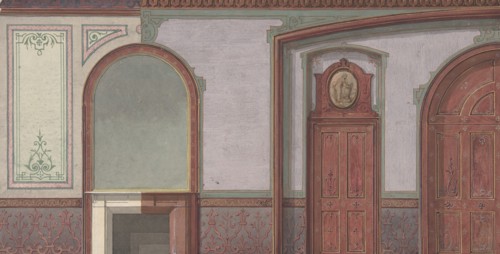 Design for Painted Wall Paneling, Deepdene, Dorking, Surrey, 1875-79.