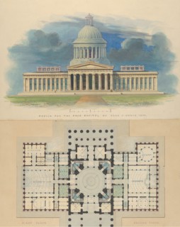 Design for the Capitol of Ohio, Columbus, 1839.