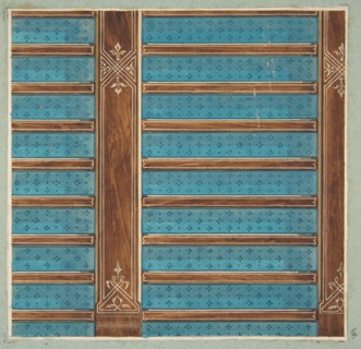 Design for the decoration of a beamed ceiling, 1840-97.