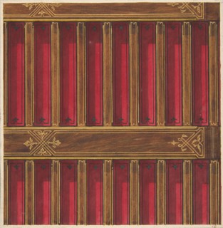 Design for the decoration of a beamed ceiling, 1840-97.