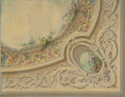 Design for the decoration of a ceiling in the house of Baron Malet, Jouy-en-Josas (Seine et Gise), second half 19th century.