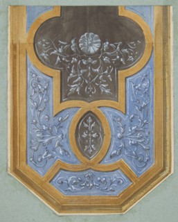 Design for the decoration of a ceiling with rinceaux, 1830-97.
