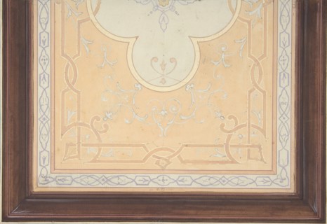 Design for the decoration of a ceiling with strapwork and rinceaux, 1830-97.