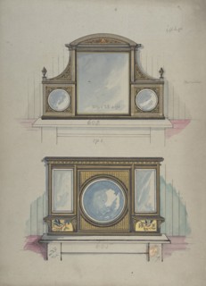 Design for Two Mirrors over Mantels, 1840-99.