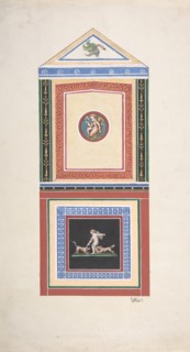 Design for Wall Decor Painted with Putti and Dogs, before 1889.