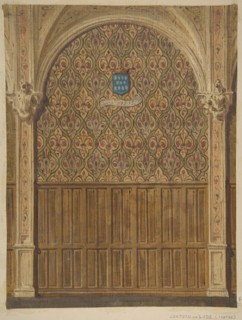 Design for wall decoration in a gallery of the Chateau de Lude, Sarthe, second half 19th century.