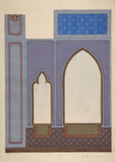 Design for wall decoration in the house of Baron Malet in Jouy-en-Josas (Seine et Gise), 1871.