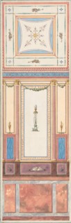 Design for Wall Paneling and Ceiling in Pompeiian Style, The Deepdene, Dorking, Surrey, 1875-79.