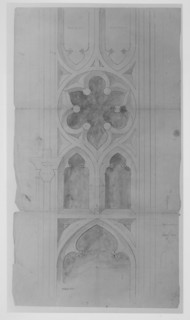 Design for window tracery for Chapman - full size, 1853-55.