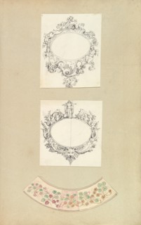 Designs for Two Mirrors and a Plate Rim, 1845-55.