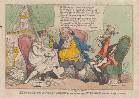 Dissolution of Partnership, or the Industrious Mrs. Clarke Winding Up Her Accounts, February 15, 1809.