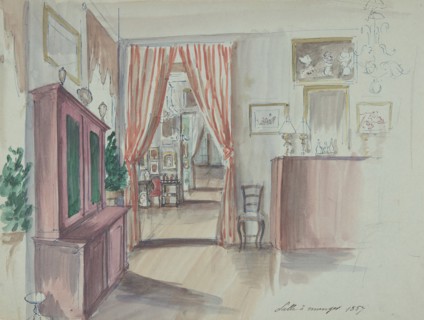 Drawing of an Interior: Salle à manger, 1857.