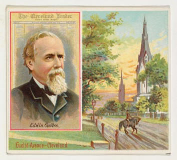 Edwin Cowles, The Cleveland Leader, from the American Editors series (N35) for Allen & Ginter Cigarettes, 1887.