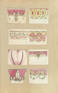 Eight Designs for Decorated Cups, 1845-55.