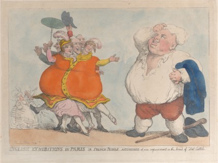 English Exhibitions in Paris or French People Astonished at Our Improvement in the Breed of Fat Cattle, 1812.