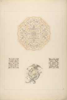 Four designs for decorative motifs, 1830-97.