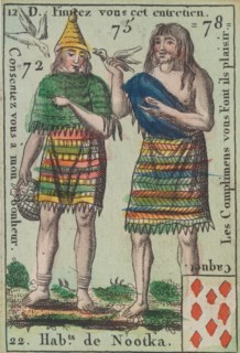 Hab.t de Nootka from Playing Cards (for Quartets) 'Costumes des Peuples Étrangers', 1700-1799.