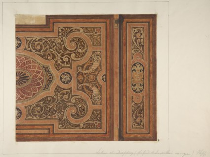 Intarsia Ceiling Design for the Dining Room, Deepdene, Dorking, Surrey, 1875-79.