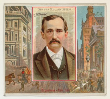 J.M. Bundy, New York Mail and Express, from the American Editors series (N35) for Allen & Ginter Cigarettes, 1887.