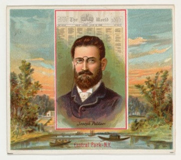 Joseph Pulitzer, The New York World, from the American Editors series (N35) for Allen & Ginter Cigarettes, 1887.