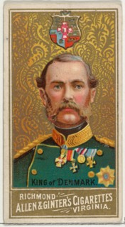 King of Denmark, from World's Sovereigns series (N34) for Allen & Ginter Cigarettes, 1889.