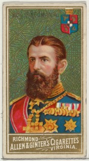 King of Romania, from World's Sovereigns series (N34) for Allen & Ginter Cigarettes, 1889.