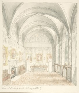 Lea Castle, Worcestershire, Dining Room Looking South, ca. 1816.
