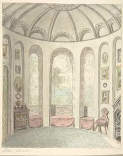Lea Castle, Worcestershire, Saloon, Looking North, ca. 1816.