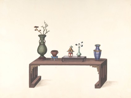 Low Table with Vases, 19th century.