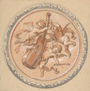 Medallion with putti holding a cello, second half 19th century.