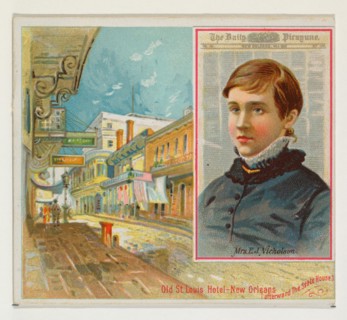 Mrs. E. J. Nicholson, The New Orleans Daily Picayune, from the American Editors series (N35) for Allen & Ginter Cigarettes, 1887.
