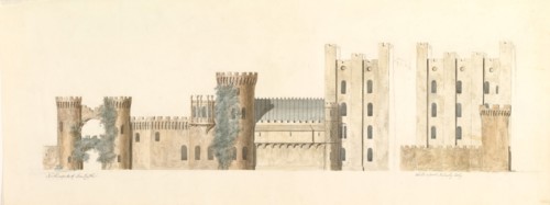North Aspects of Lea Castle and West Aspect of Wolverly, Cookly, Worcestershire, ca. 1816.