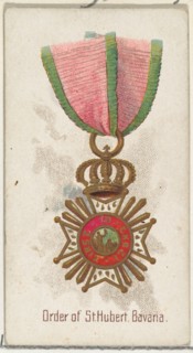 Order of St. Hubert, Bavaria, from the World's Decorations series (N30) for Allen & Ginter Cigarettes, 1890.